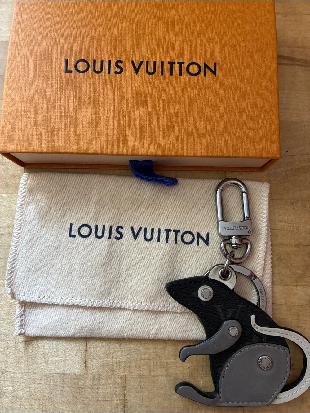 Louis Vuitton Monogram Eclipse Kinetic Rat Bag Charm w Box & Dust Bag!